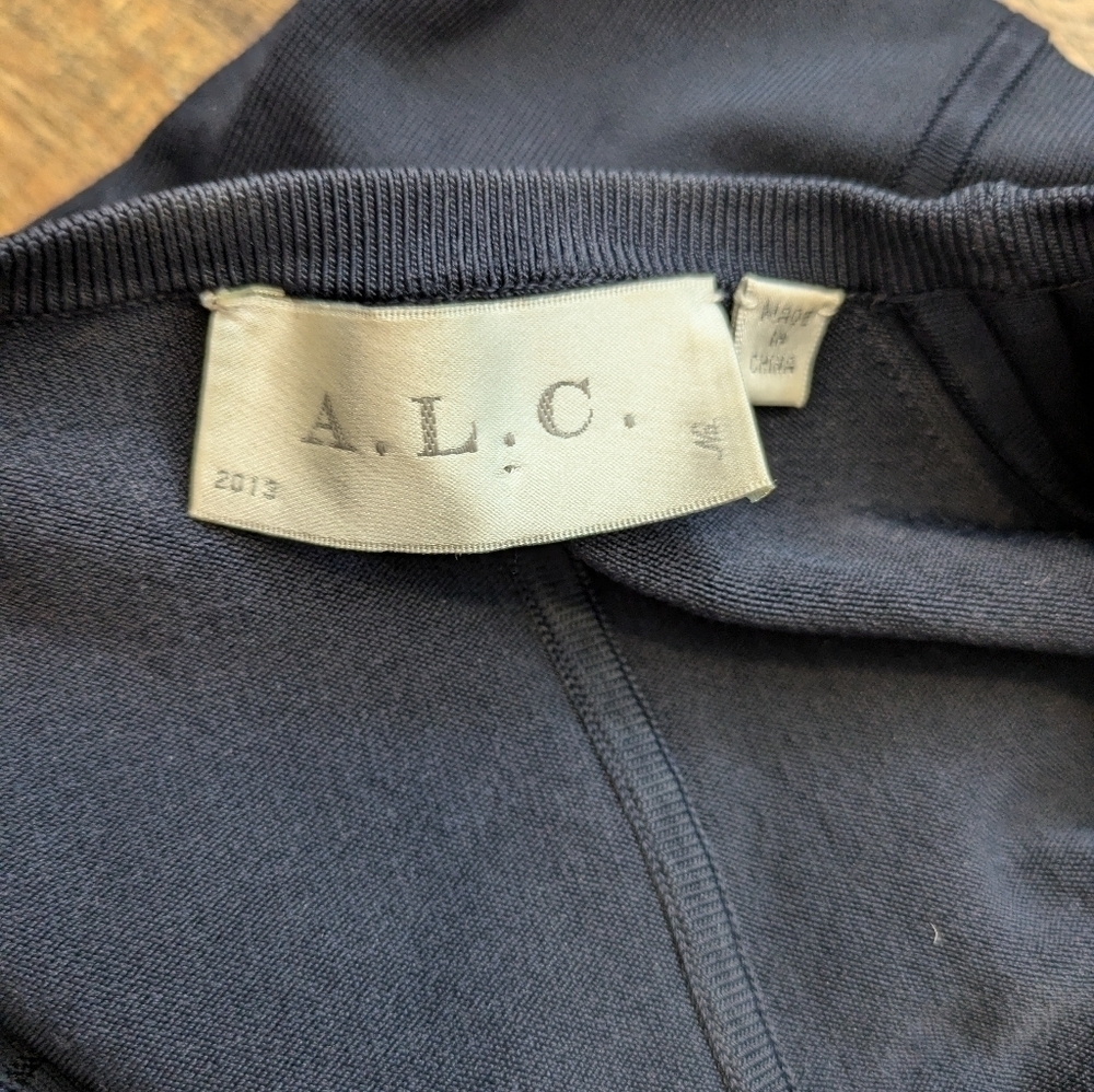 A.L.C. Navy Shelby Seamed Raglan Fit Flare Dress Womens Size Medium - Picture 9 of 10